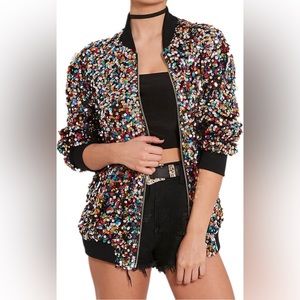 Sequin Jacket Multicolor XL